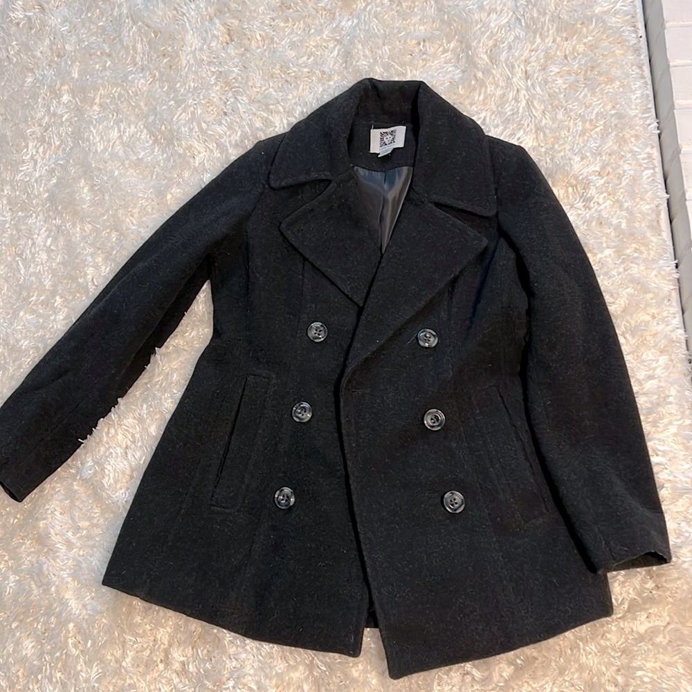 Anne Klein Elegant Black Peacoat